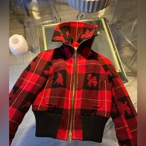 Dsquared cropped plaid coat